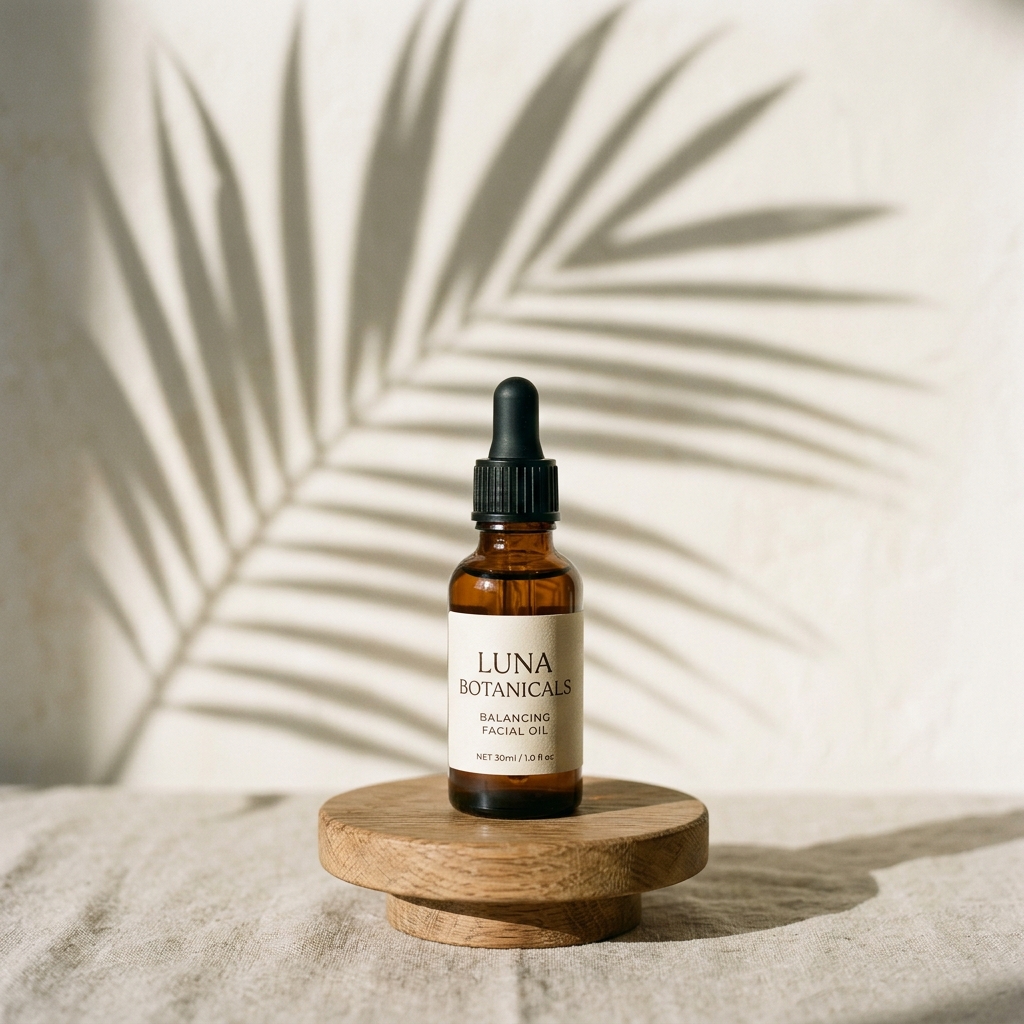 Natural oil product on stand
